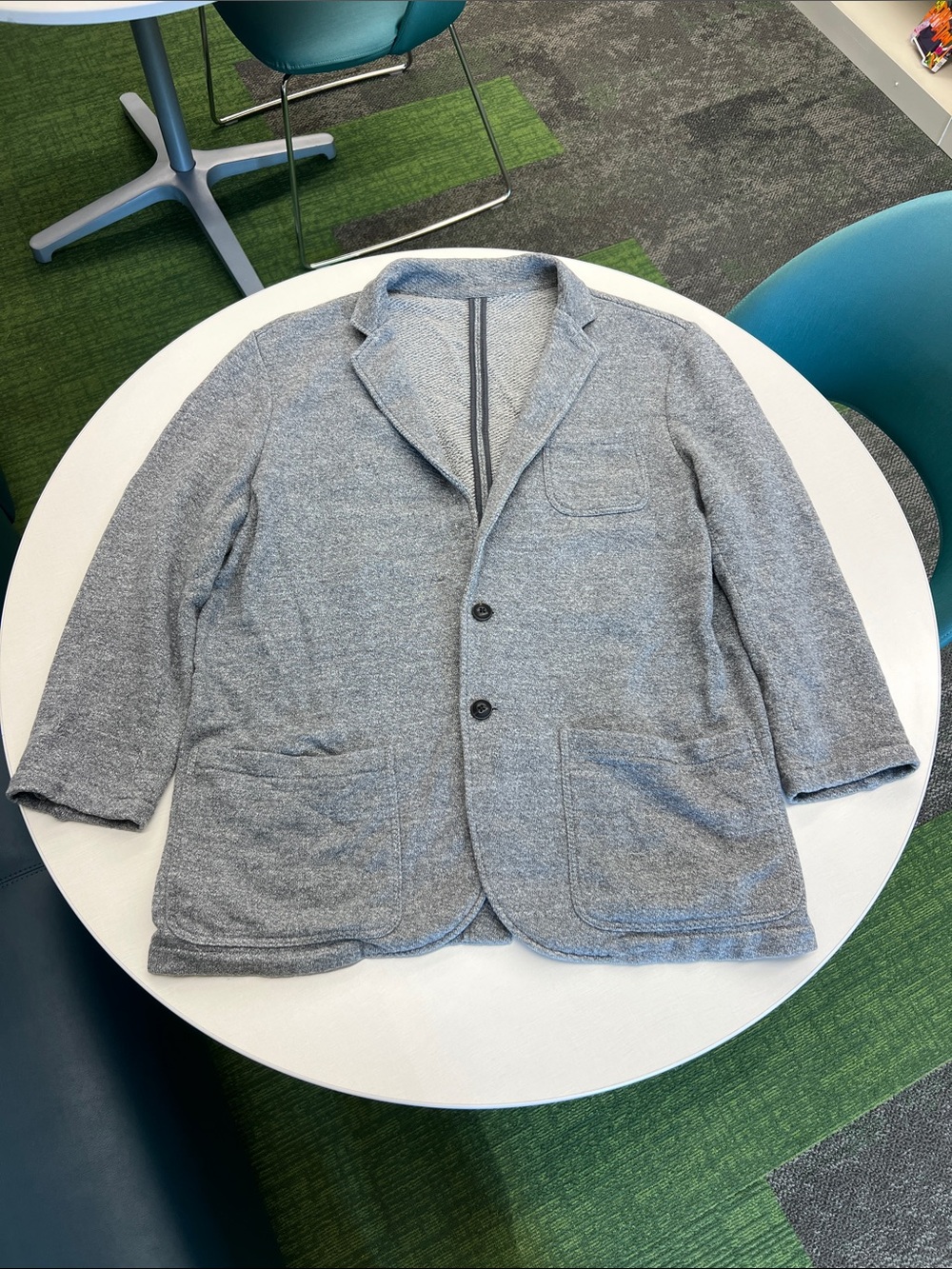 Faherty men’s XL inlet knit gray collared blazer casual sport coat with pockets